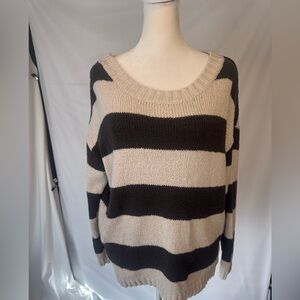 Billabong Black and Cream Striped Sweater